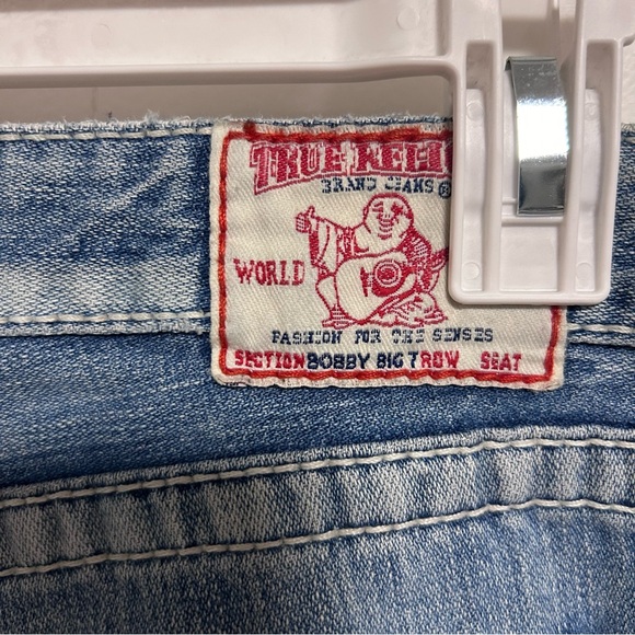True Religion BOBBY BIG T Women's Distressed  Flared Jeans Size 29 Vintage USA - Picture 7 of 10